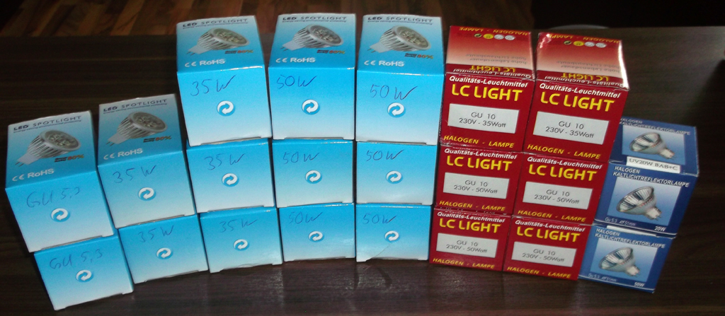 Halogen-Lampen zu verschenken