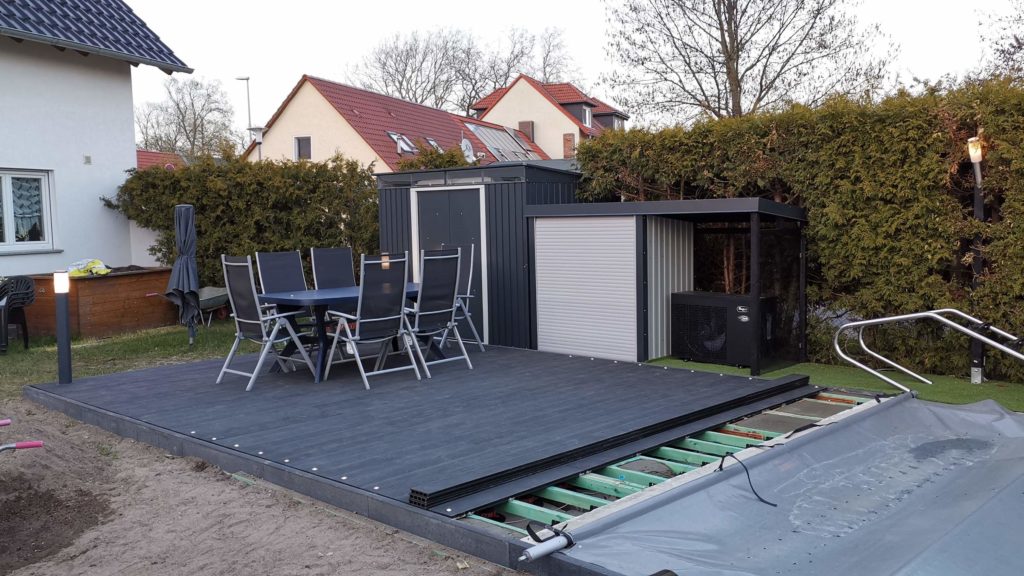 Terrasse selber bauen WPC Stelzlager