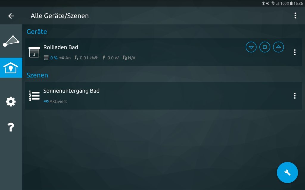 App Szene Rollladensteuerung